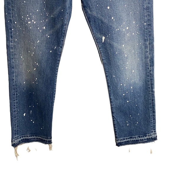 Veronica Beard Ines Straight-Leg Girlfriend Style Paint Splatter Jeans - Picture 4 of 12